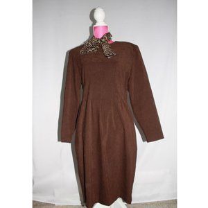 Positive Attitude Brown Long Sleeve Dress Women Size 12